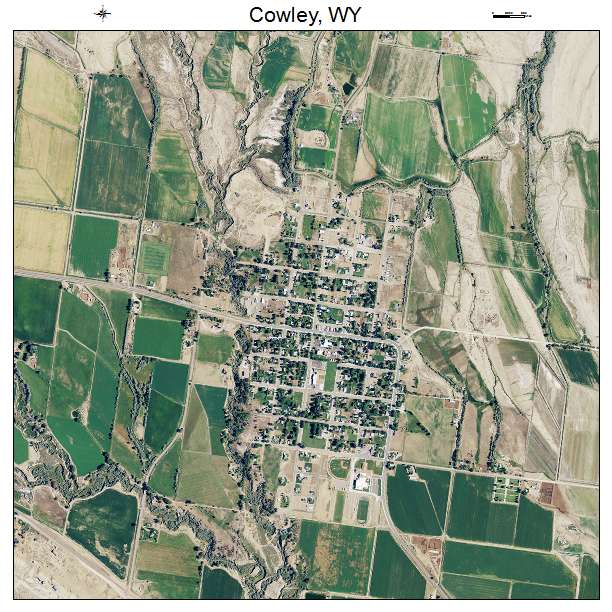Cowley, WY air photo map
