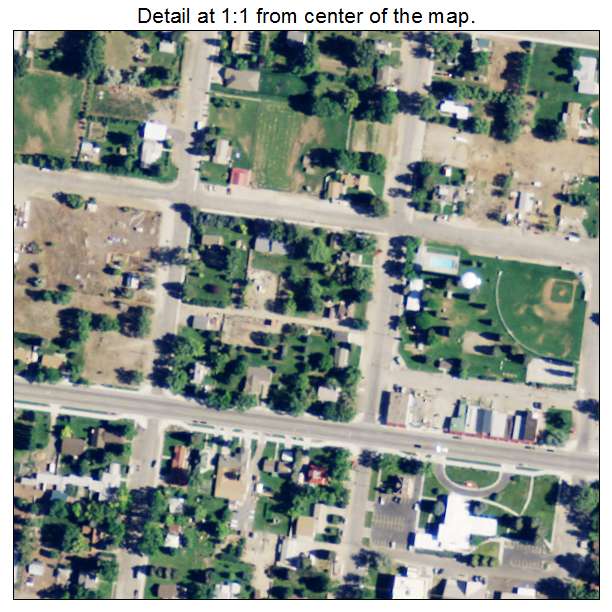 Cowley, Wyoming aerial imagery detail