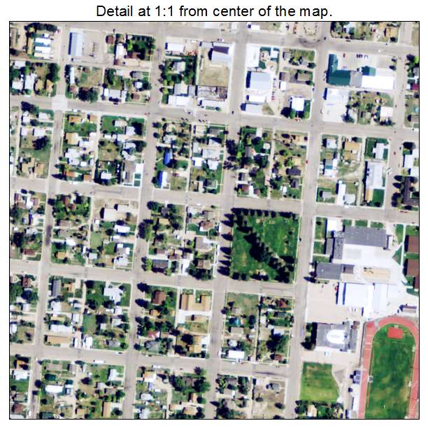 Pine Bluffs, Wyoming aerial imagery detail