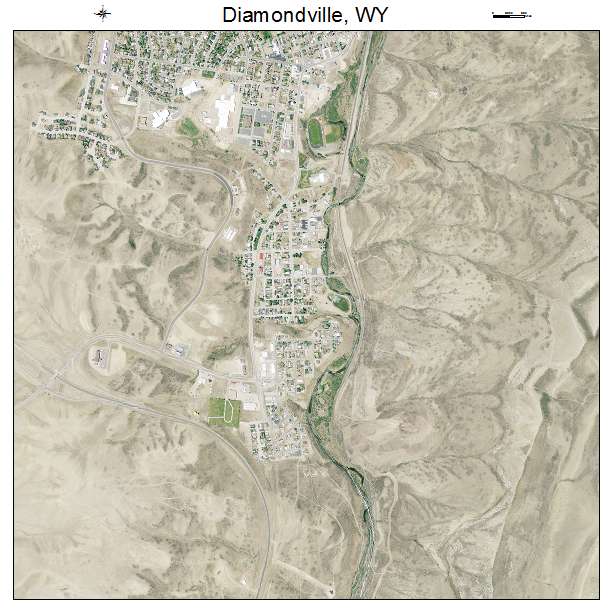 Diamondville, WY air photo map