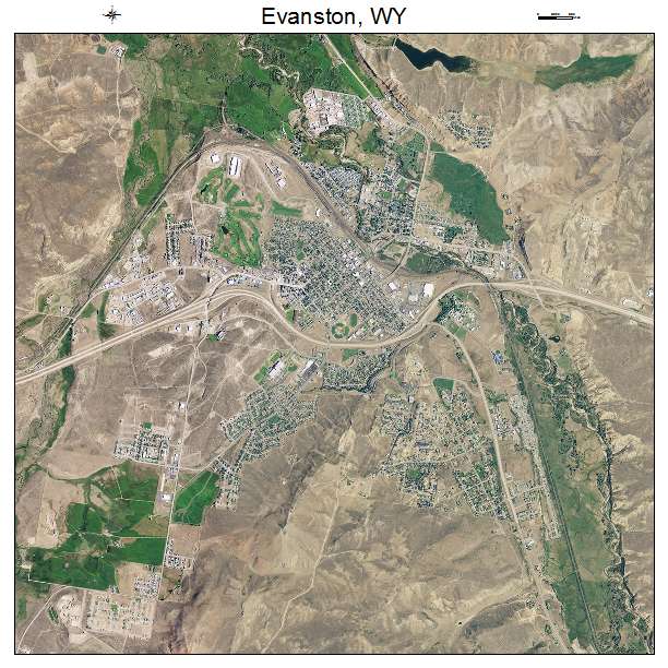 Evanston, WY air photo map