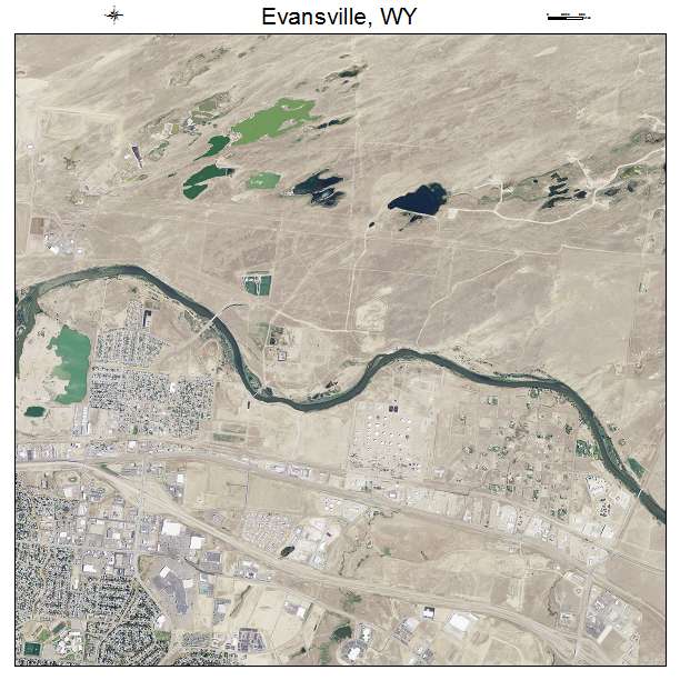 Evansville, WY air photo map