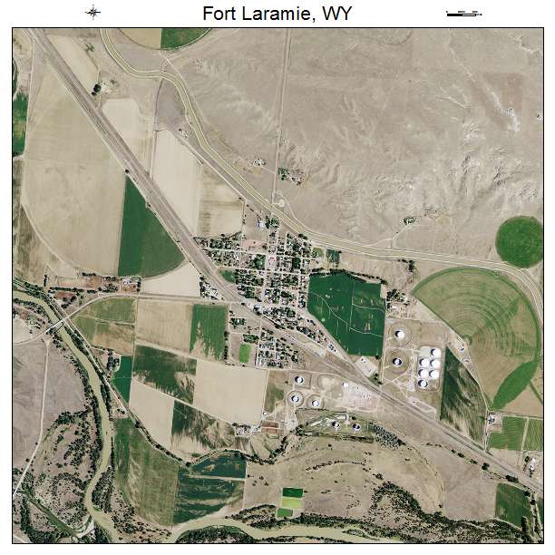 Fort Laramie, WY air photo map