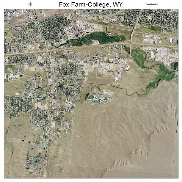 Fox Farm College, WY air photo map