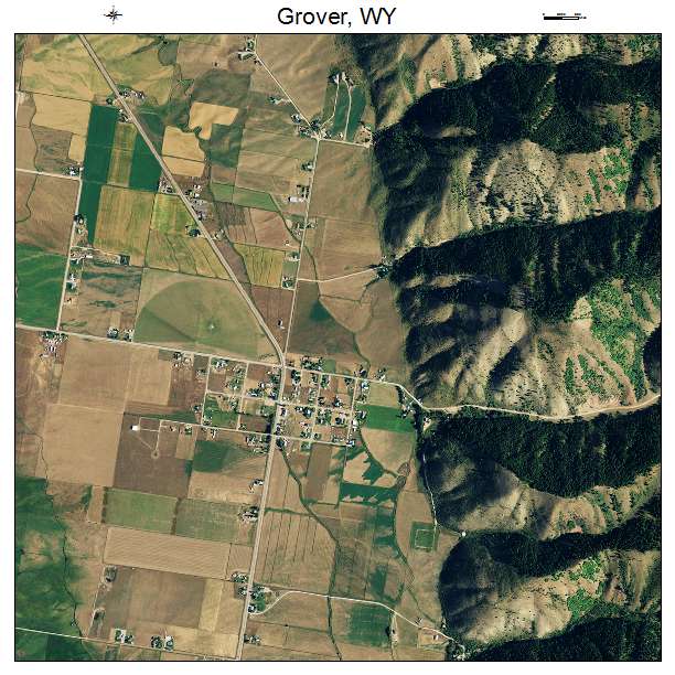 Grover, WY air photo map