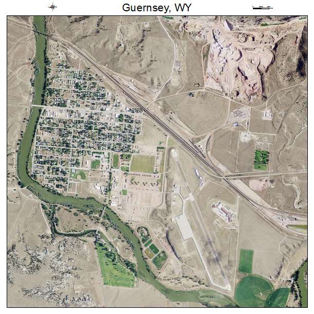 Aerial Photography Map of Guernsey, WY Wyoming