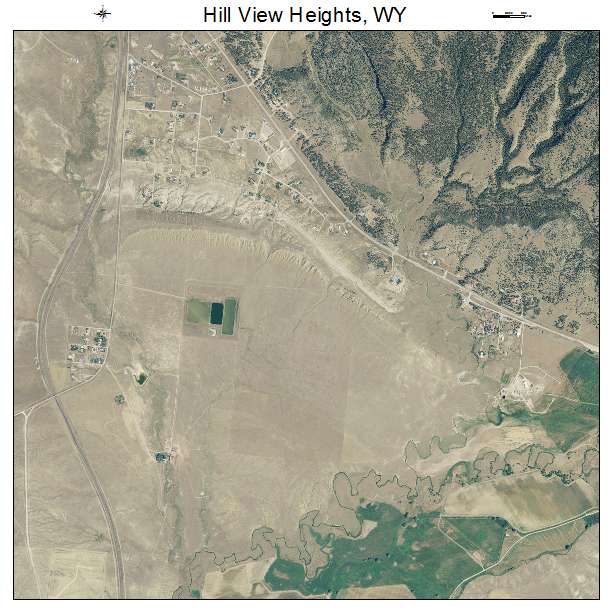 Hill View Heights, WY air photo map
