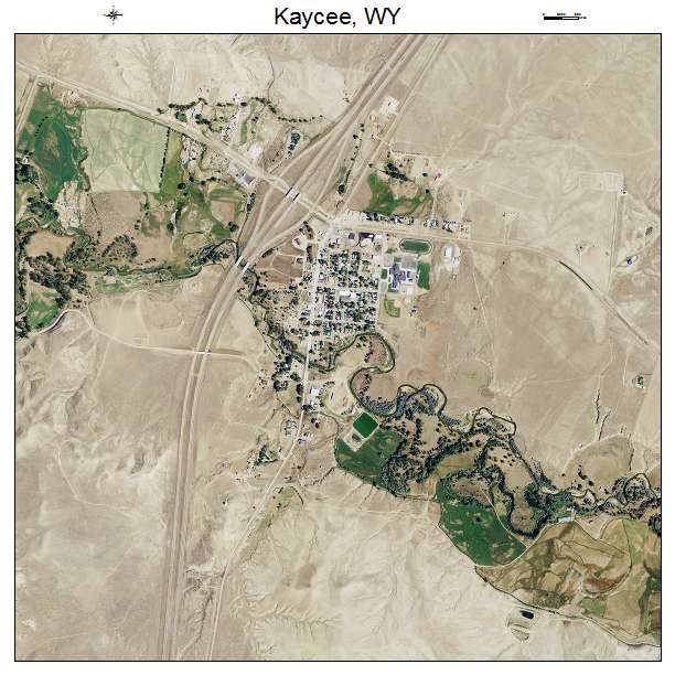 Kaycee, WY air photo map