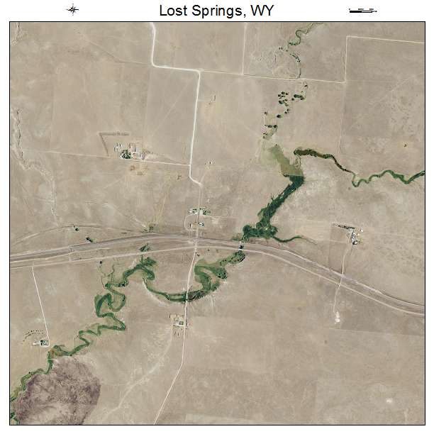 Lost Springs, WY air photo map
