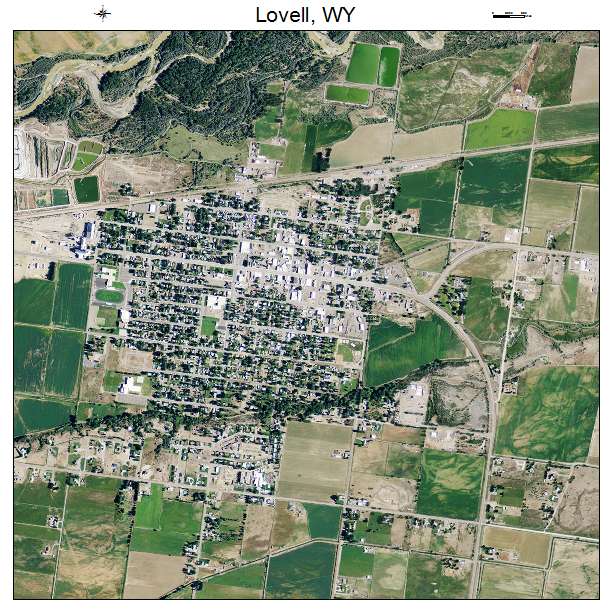 Lovell, WY air photo map