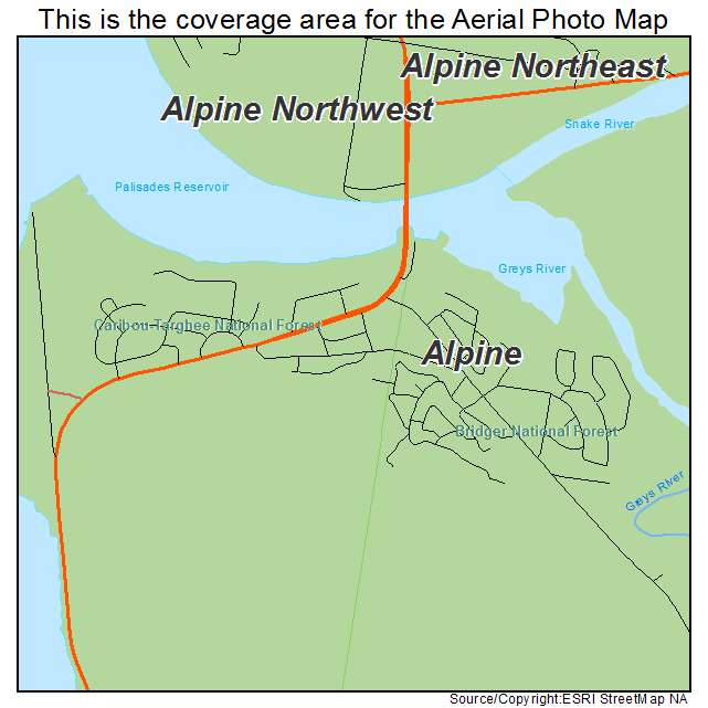 Alpine, WY location map 