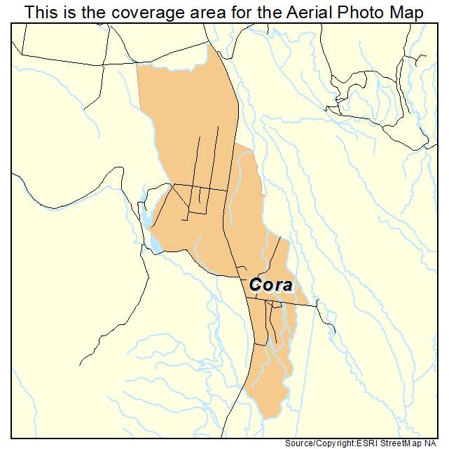 Cora, WY location map 
