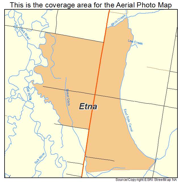 Etna, WY location map 