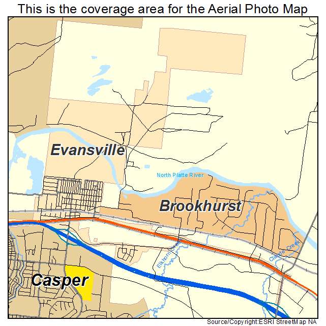 Evansville, WY location map 