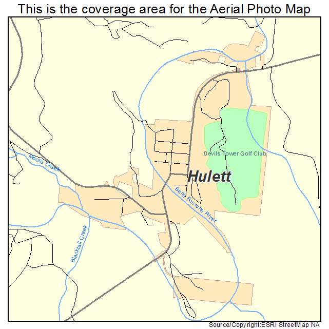 Hulett, WY location map 