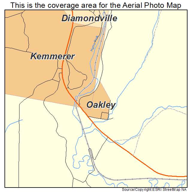 Oakley, WY location map 