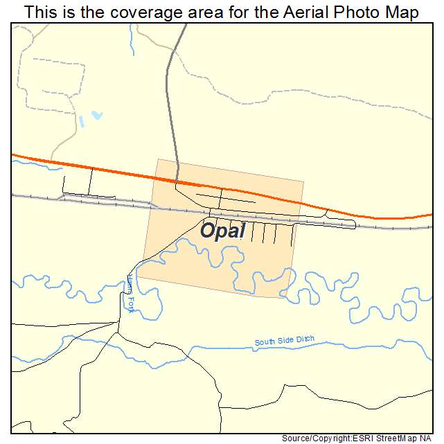 Opal, WY location map 