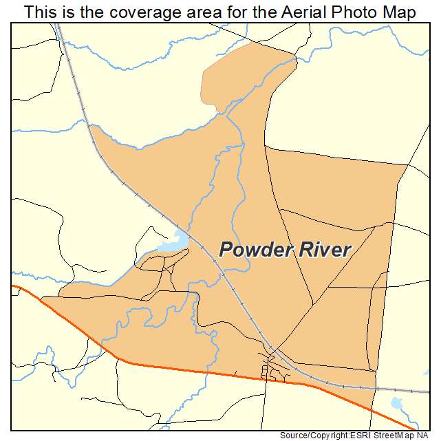Powder River, WY location map 