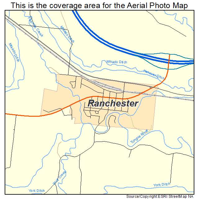 Ranchester, WY location map 