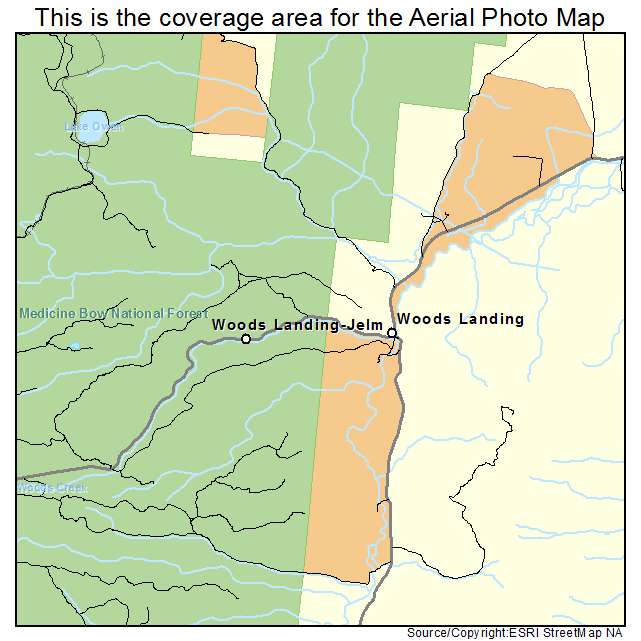 Woods Landing Jelm, WY location map 