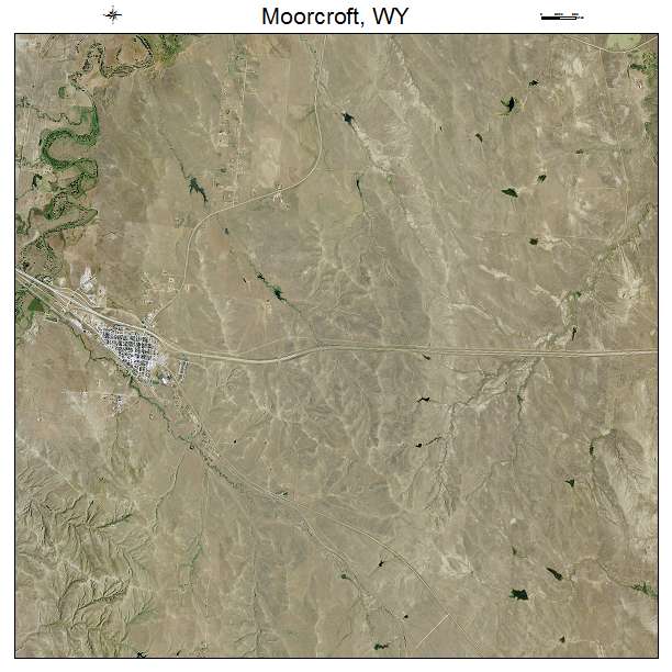 Moorcroft, WY air photo map
