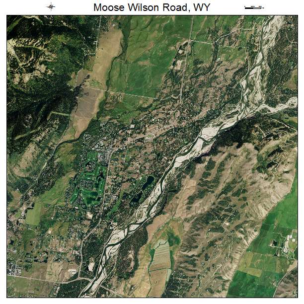 Moose Wilson Road, WY air photo map
