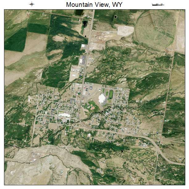 Mountain View, WY air photo map