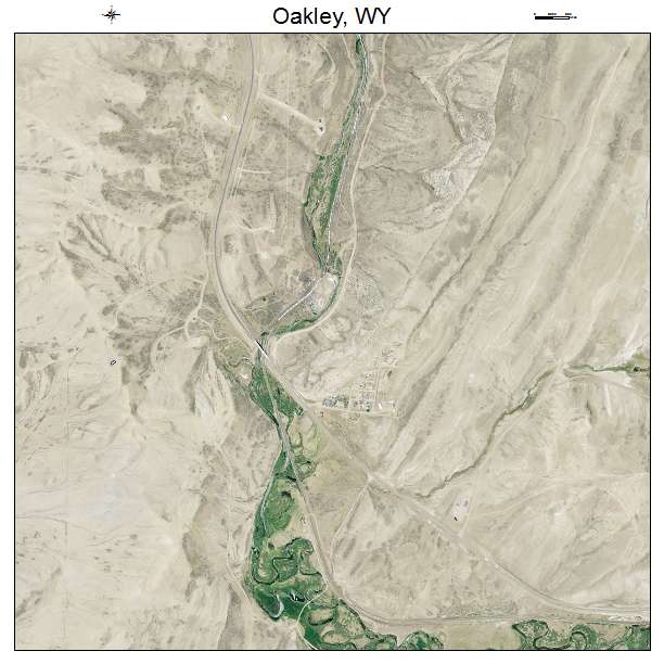 Oakley, WY air photo map