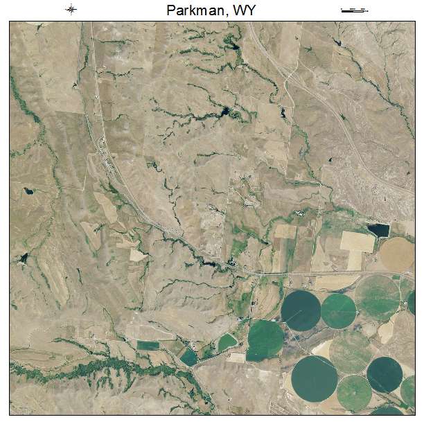 Parkman, WY air photo map