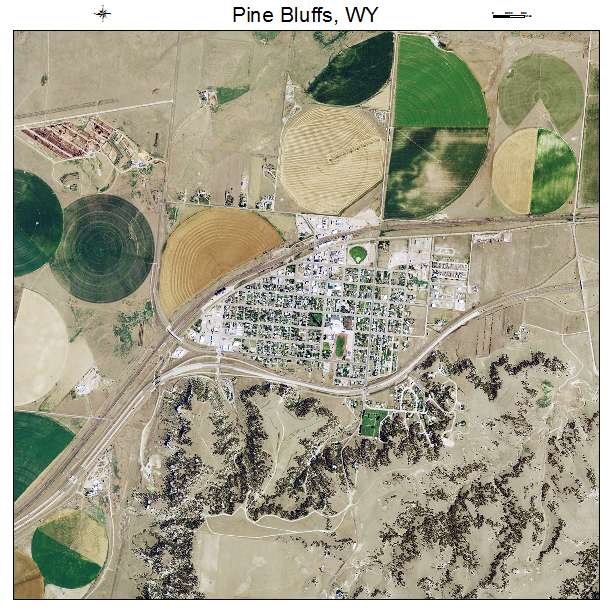 Pine Bluffs, WY air photo map
