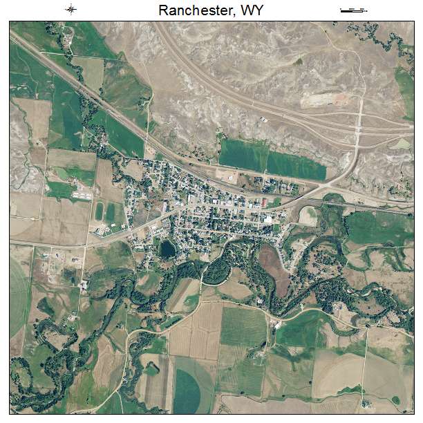Ranchester, WY air photo map