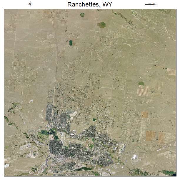 Ranchettes, WY air photo map