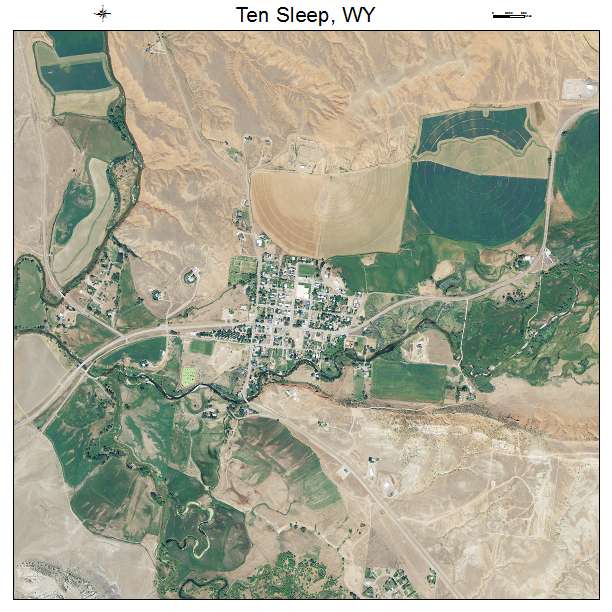 Ten Sleep, WY air photo map