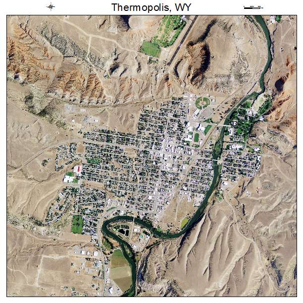 Thermopolis, WY air photo map