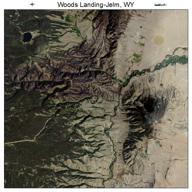 Woods Landing Jelm, WY air photo map