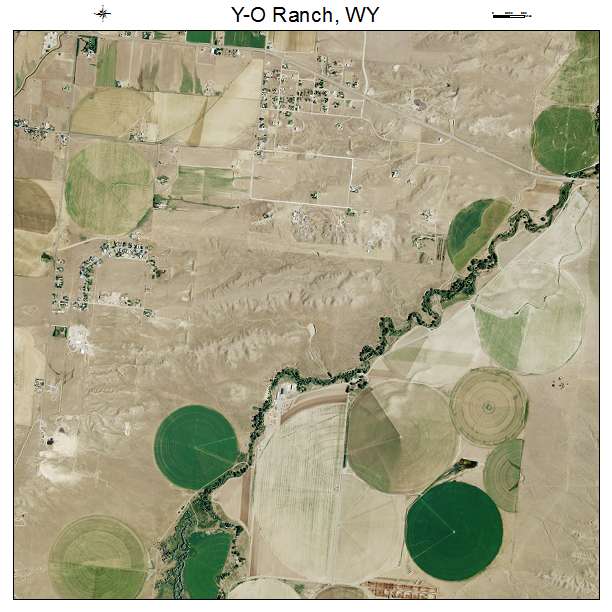 Y O Ranch, WY air photo map