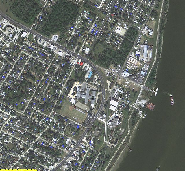 Plaquemines County, LA aerial photography detail