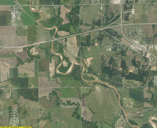 Pottawatomie County, Oklahoma aerial photography