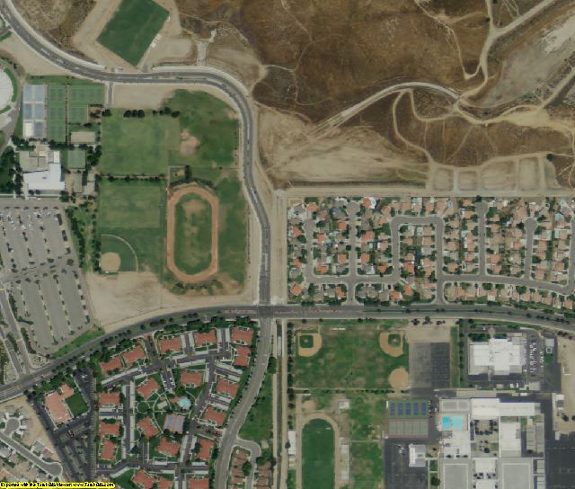 San Bernardino County, CA aerial photography detail