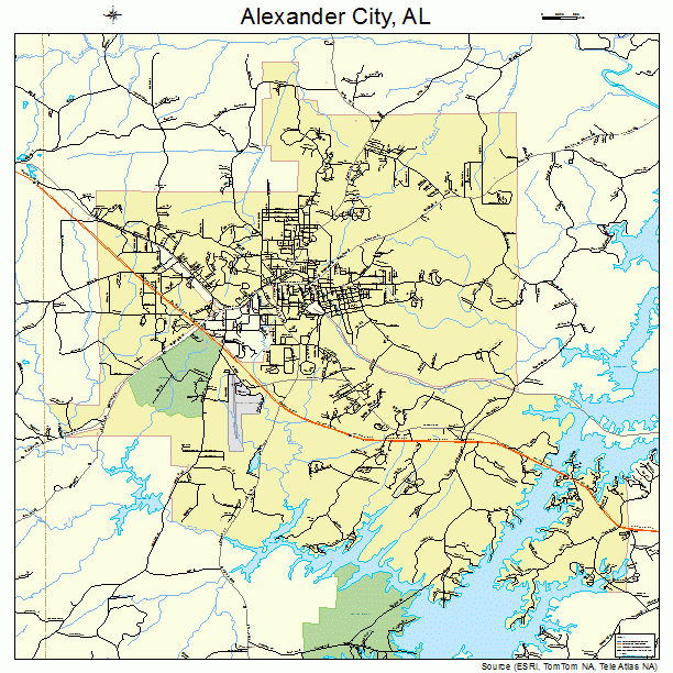 Alexander City, AL street map