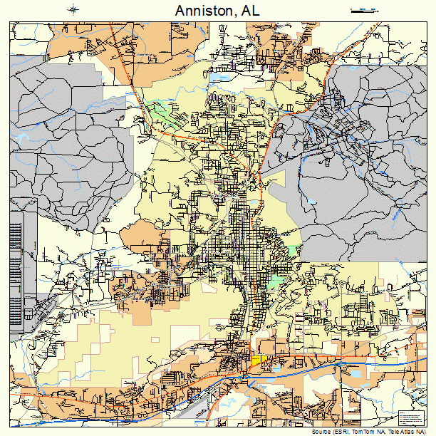 Anniston, AL street map