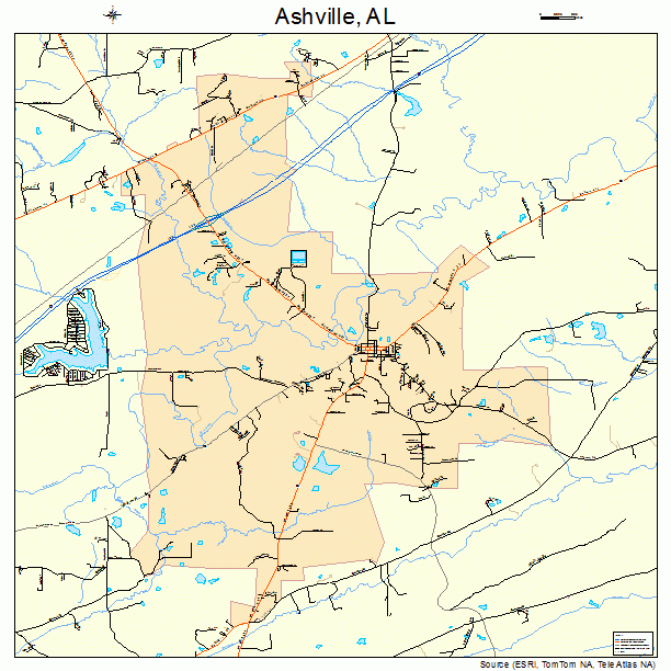 Ashville, AL street map