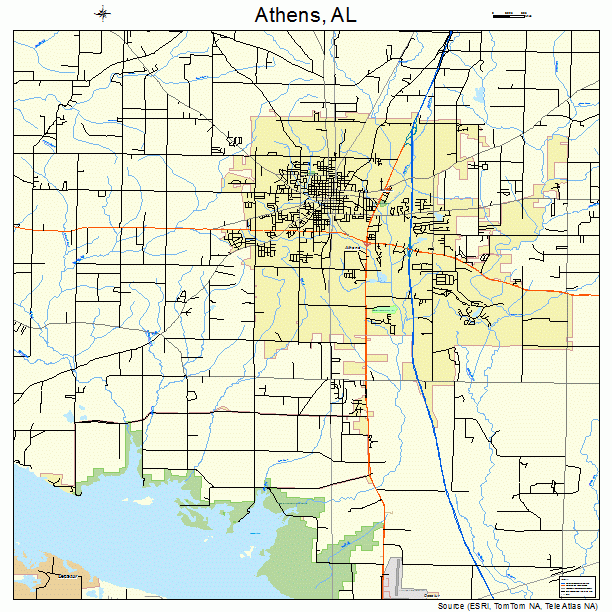 Athens Alabama Street Map 0102956