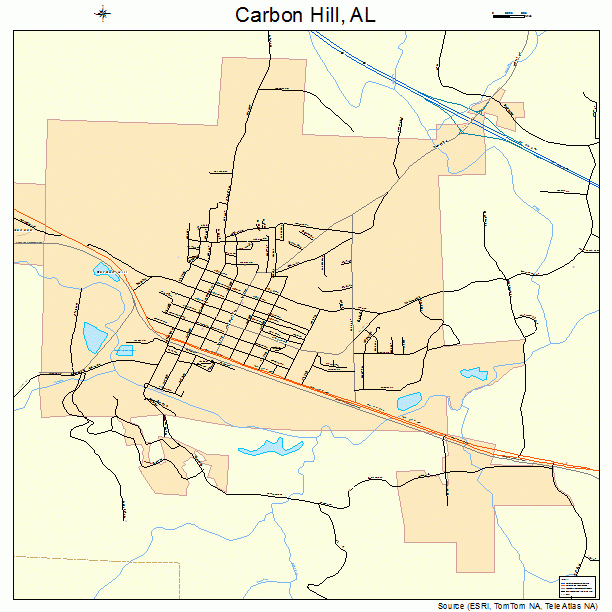 Carbon Hill, AL street map