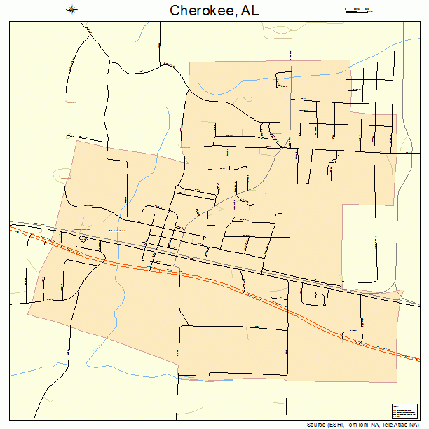 Cherokee, AL street map