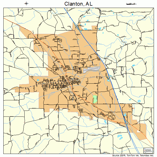 Clanton, AL street map