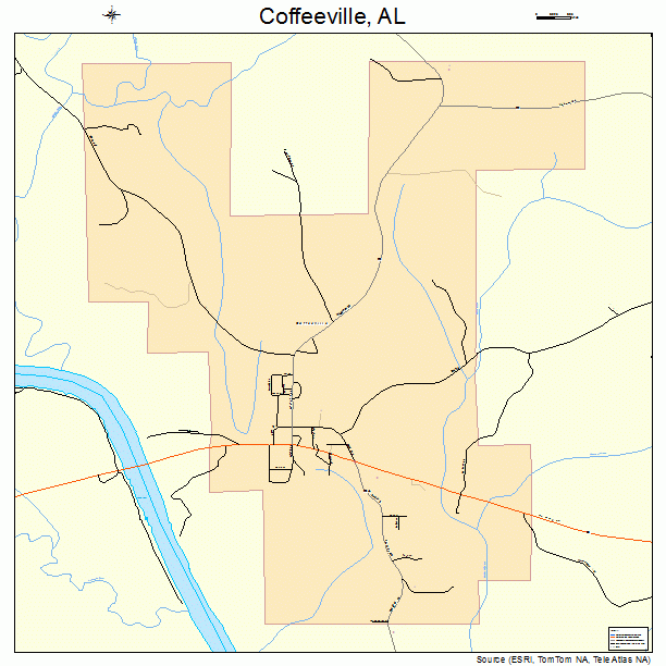 Coffeeville, AL street map