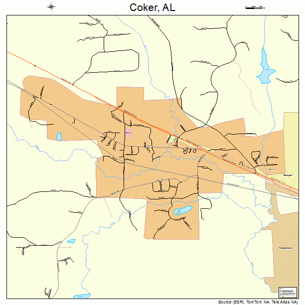 Coker, AL street map