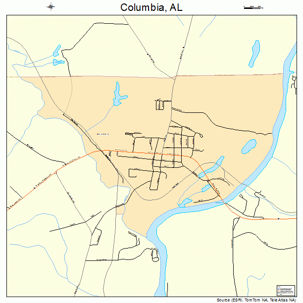 Columbia, AL street map