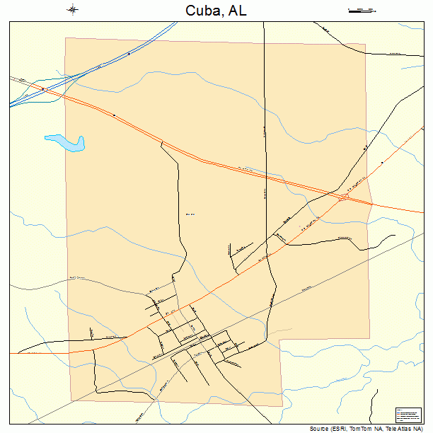 Cuba, AL street map